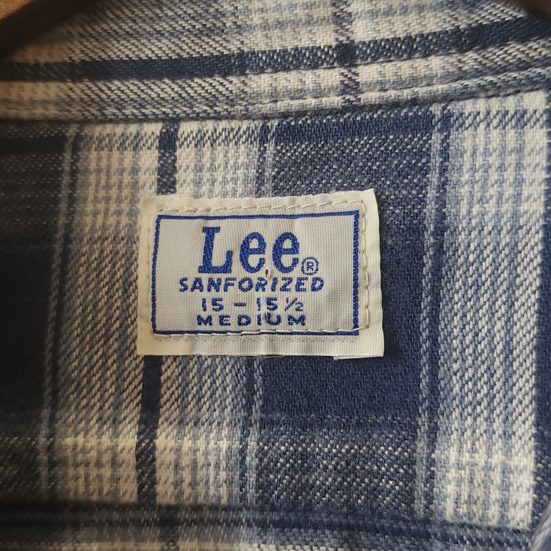 90s Lee 빈티지 체크셔츠 아메리칸 빈티지 플란넬 워크셔츠 블루 m 상품이미지4