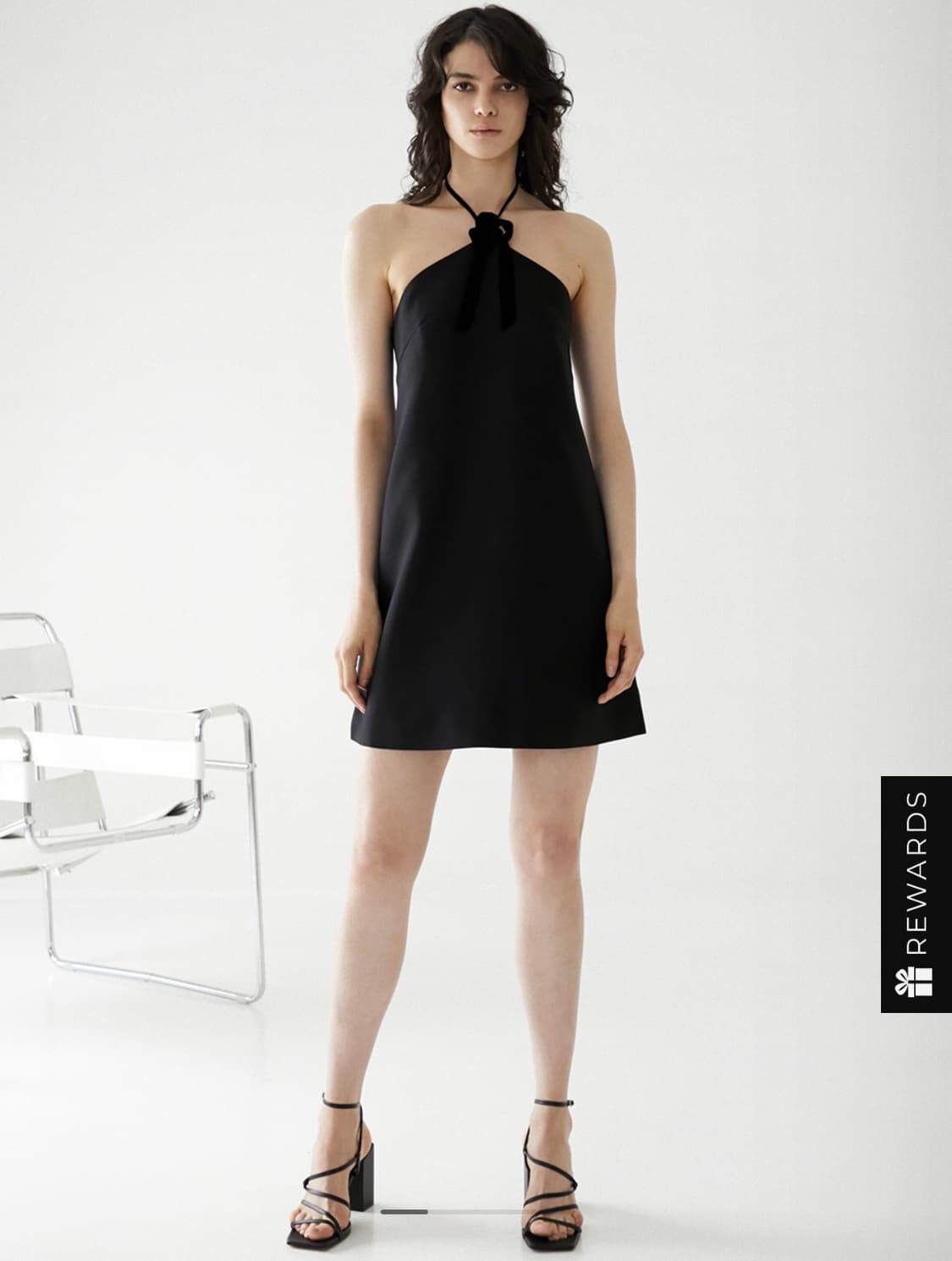 (민주킴)  블랙 홀터넥 미니 드레스 - 38 상품이미지3