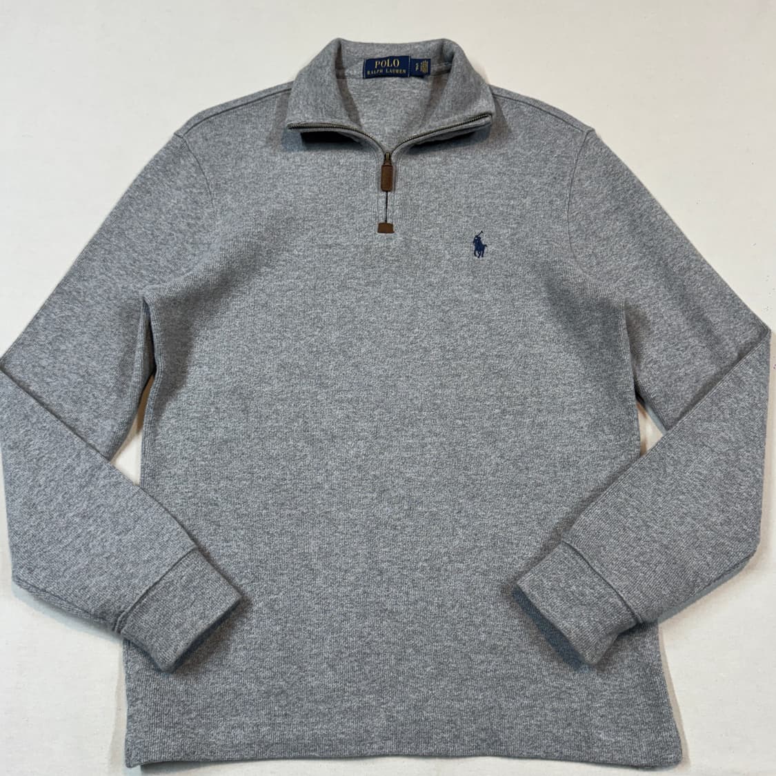 S) 폴로 랄프로렌 그레이 반집업 풀오버 코튼 니트 상품이미지3