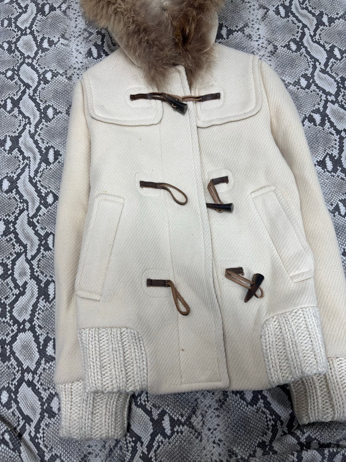 Mori Girl Mood Y2K Fur Hoodie Wool Ivory 상품이미지5