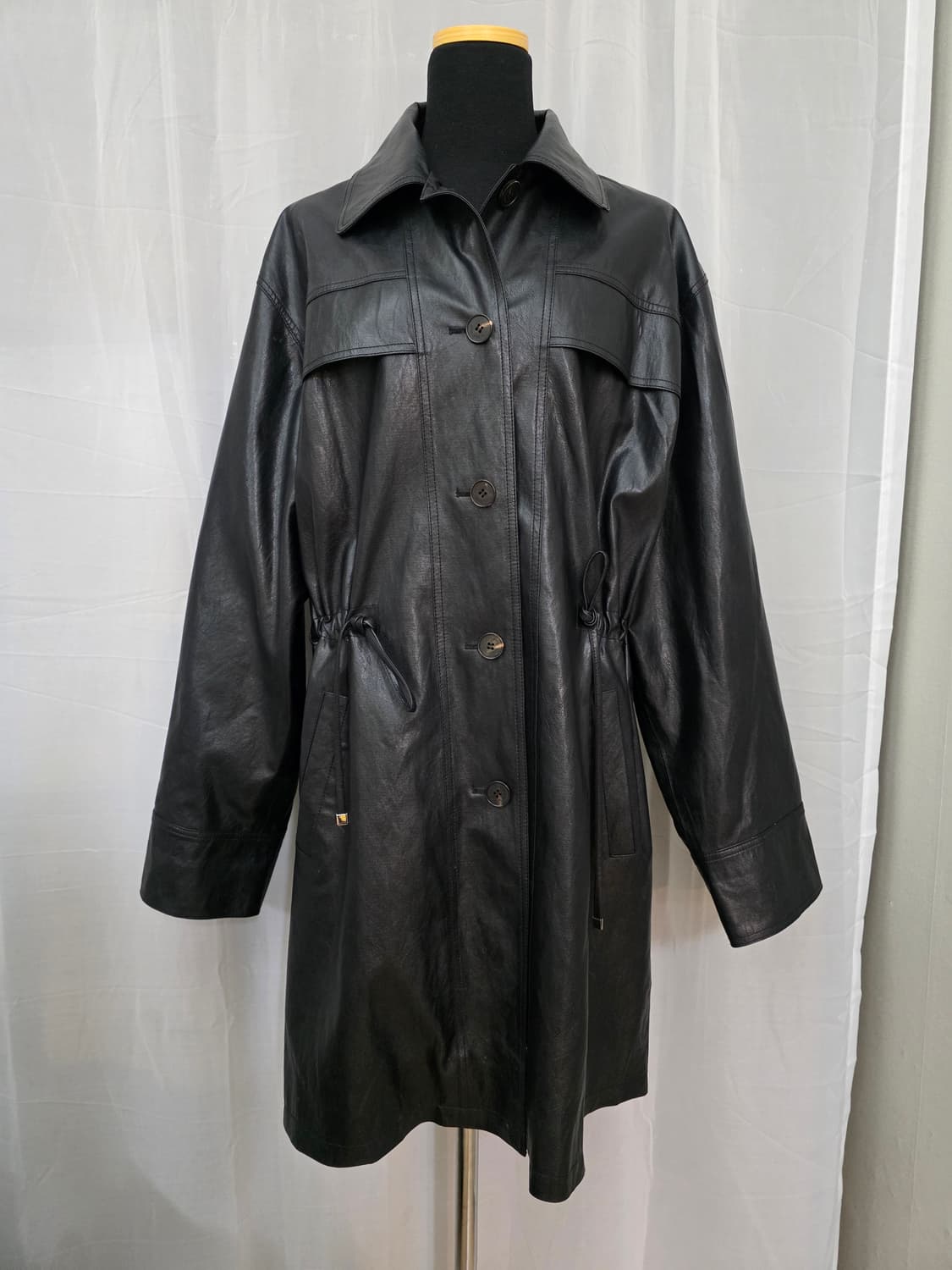 1회착용)도매택 위아(weare)롱 레더코트.레더자켓.가죽코트.가죽자켓 상품이미지1