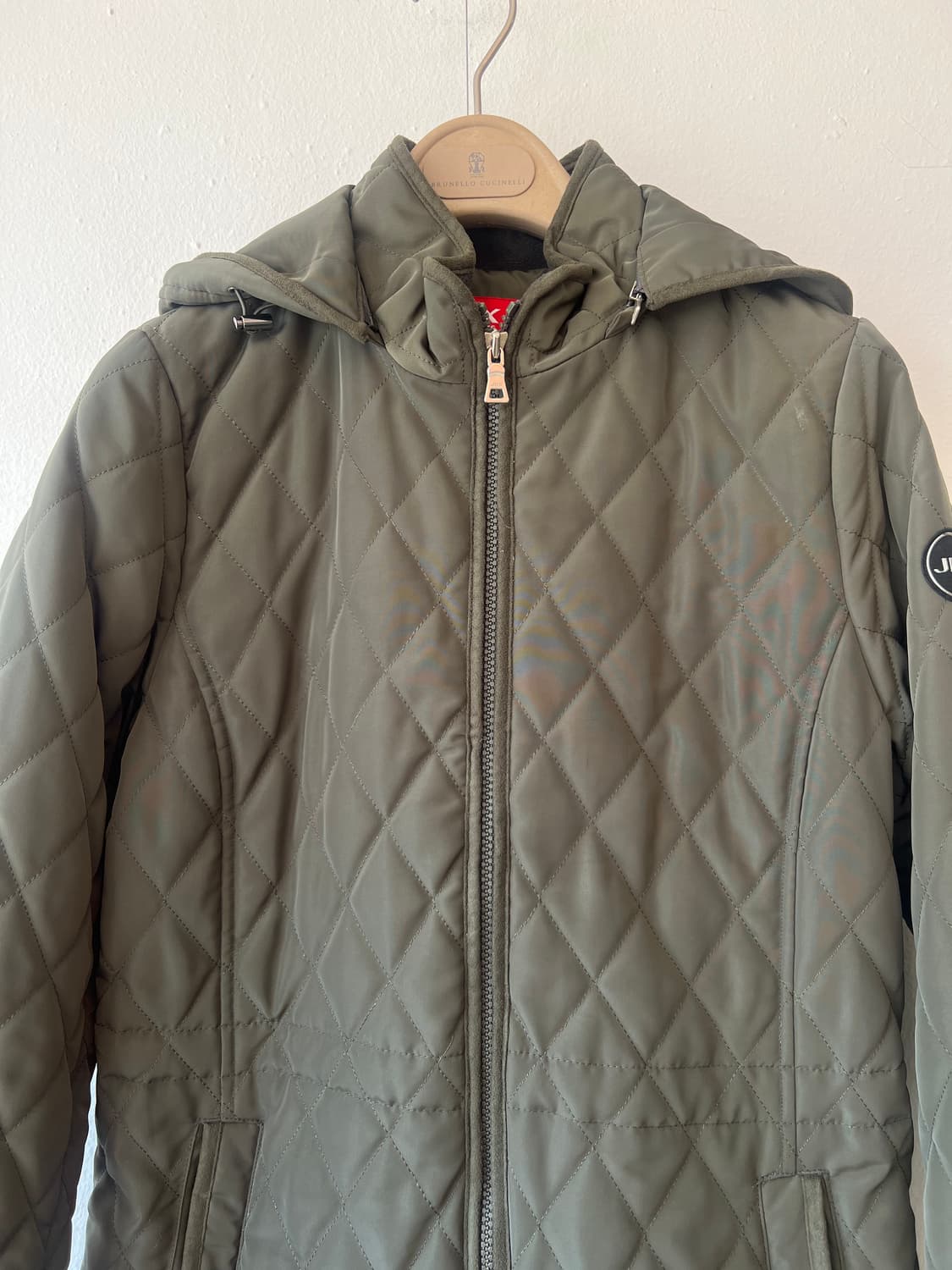 제이디엑스 JDX 여성 카키 누빔점퍼 후드집업점퍼 상품이미지1