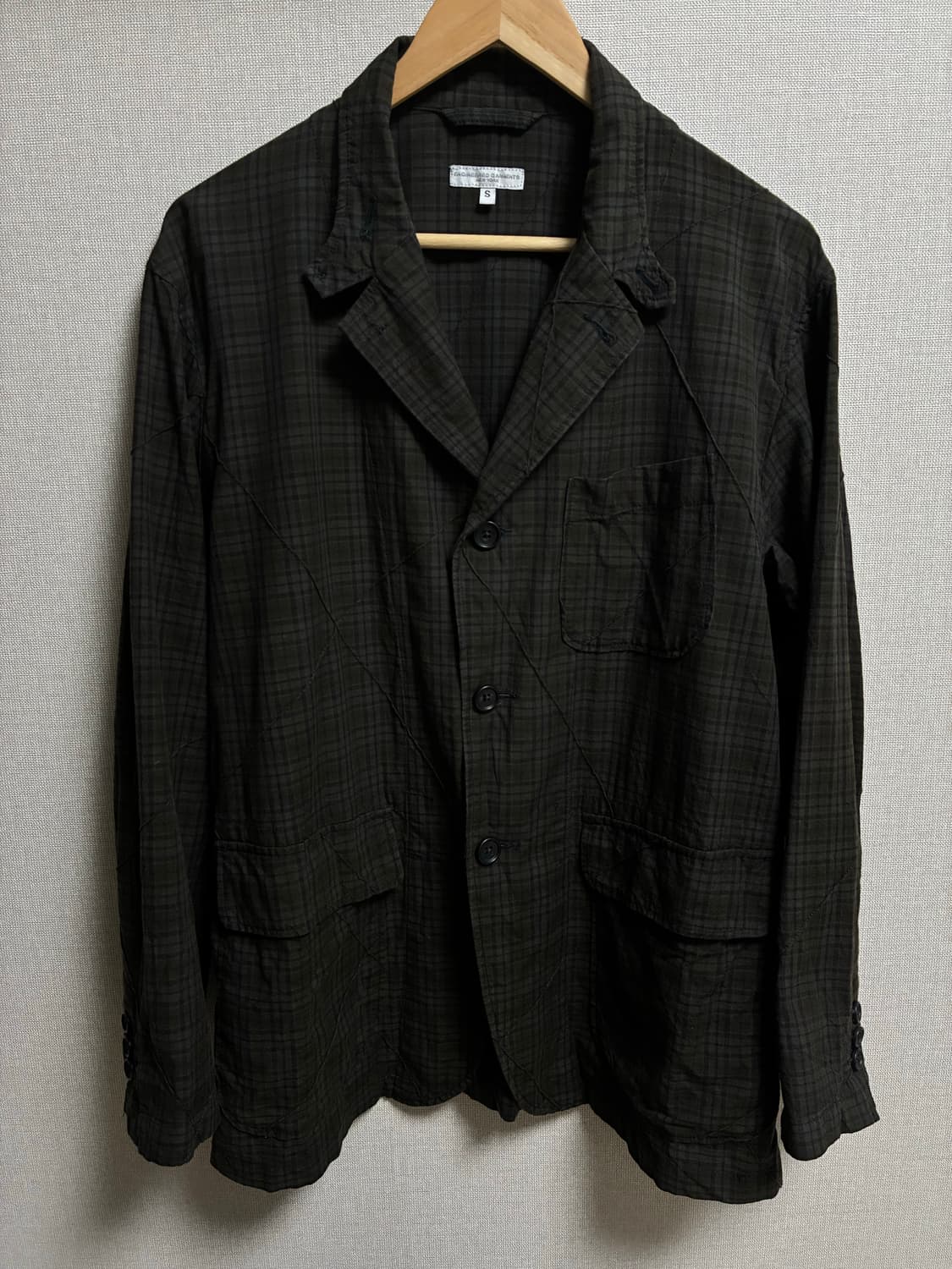 엔지니어드가먼츠 로이터 자켓 핀턱스몰플레이드 S사이즈 상품이미지5