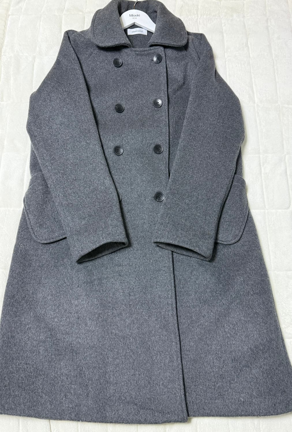 조이현x미세키서울 더블버튼 롱코트 챠콜  상품이미지4