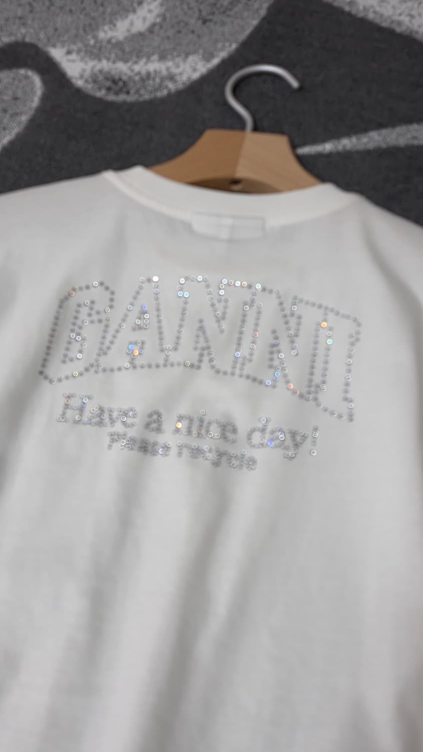 GANNI 가니 큐빅 백포인트 화이트 반팔 55-66 상품이미지1