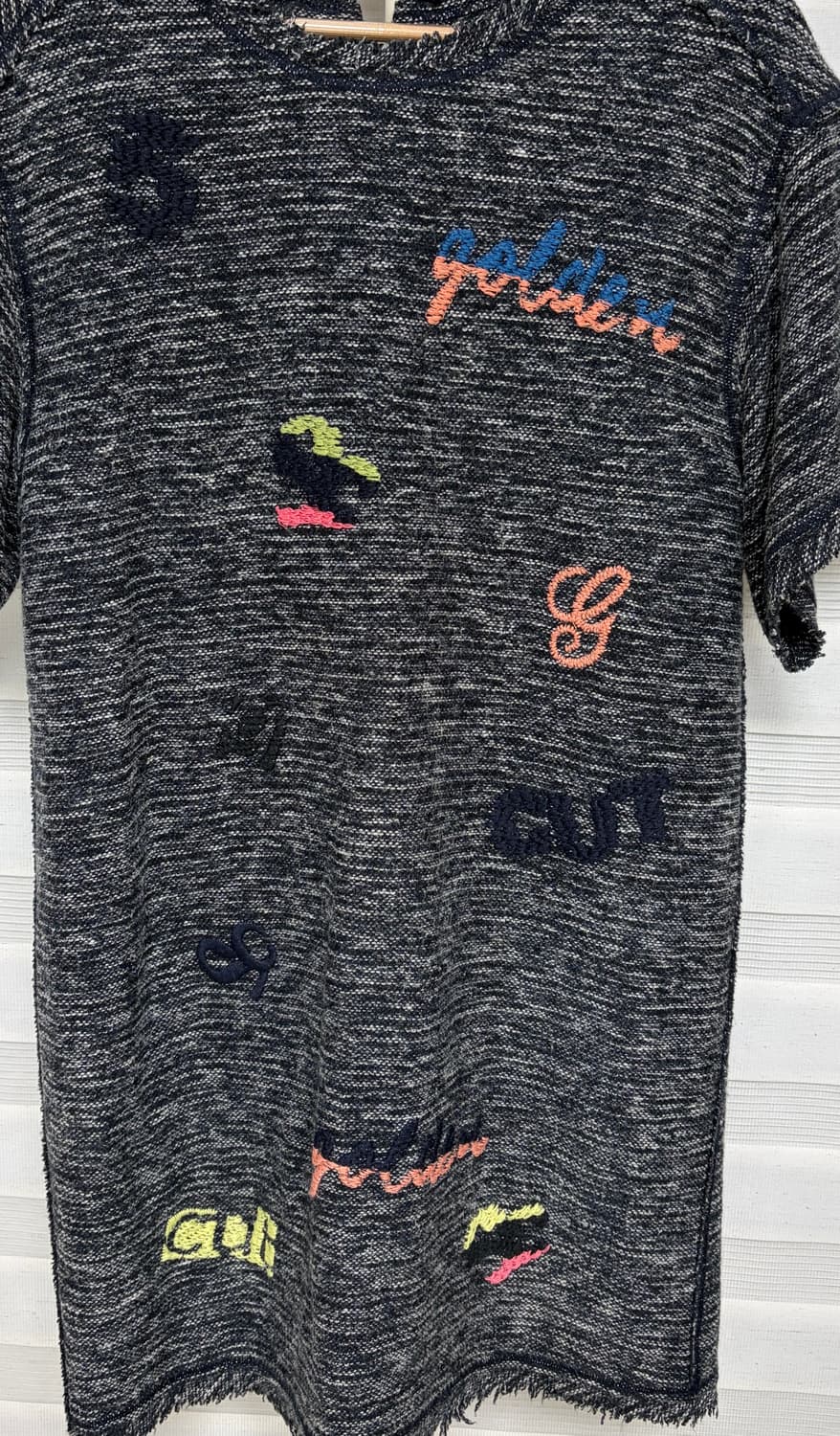 패턴 자수 반팔 트위드원피스 상품이미지5