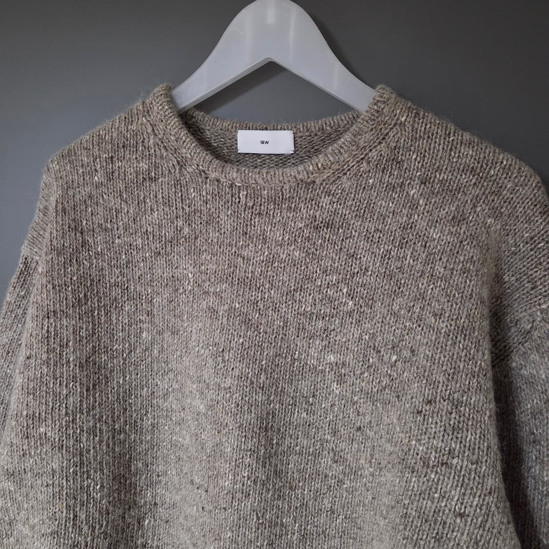 [1] SEW 도네갈 모헤어 트위드 라운드 니트 베이지 /스테디에브리웨어 상품이미지3