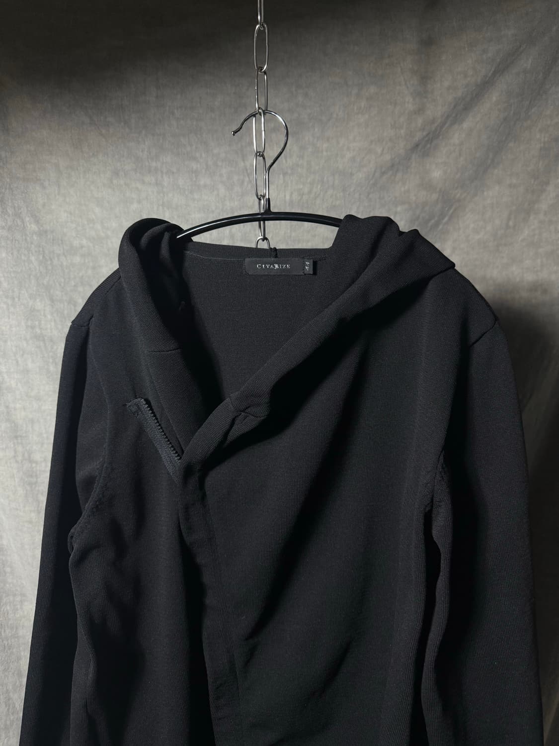 CIVARIZE Asymmetric Zip Long Hoodie Coat 상품이미지3