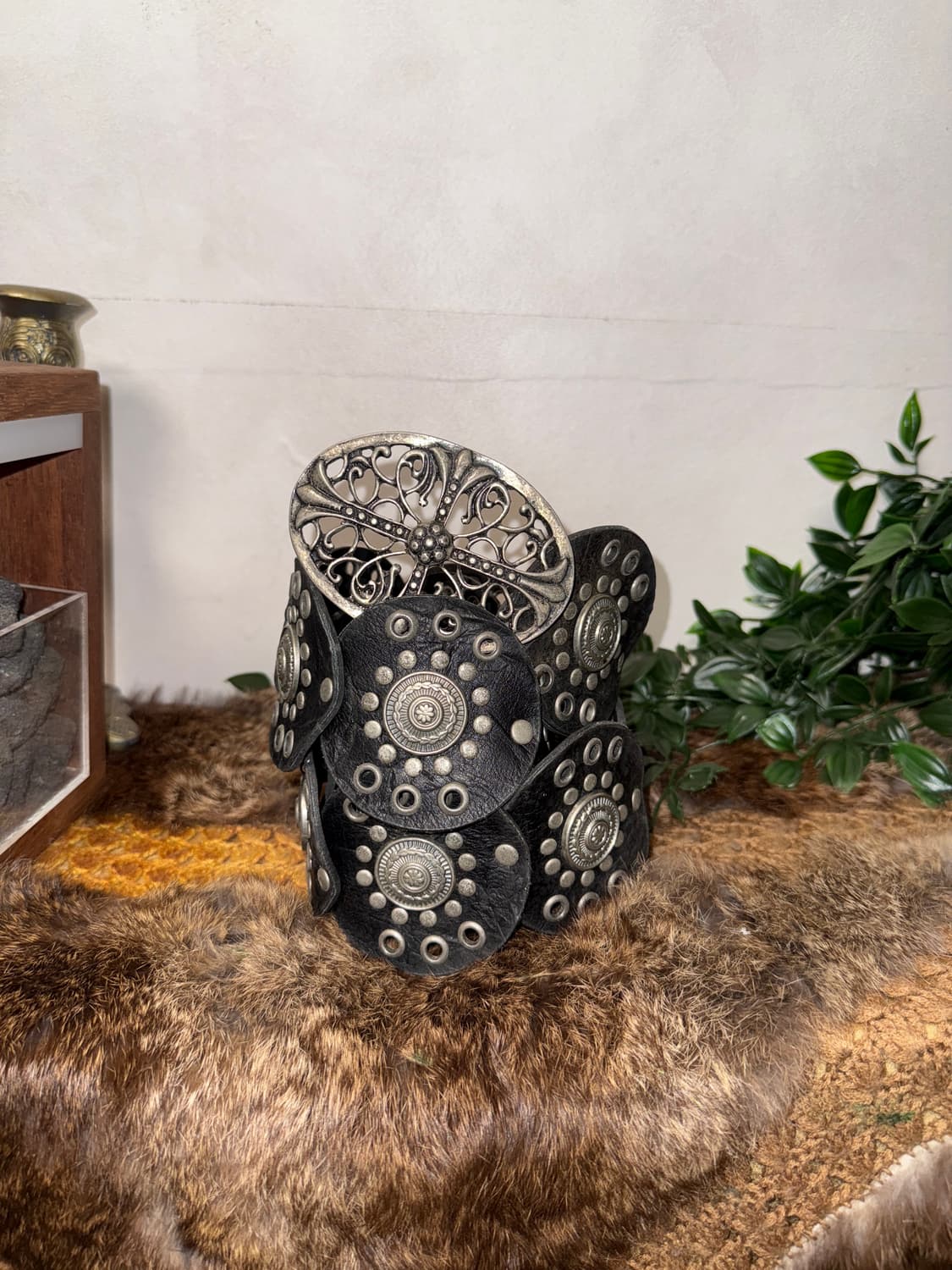 Black western oriental punching belt 상품이미지1