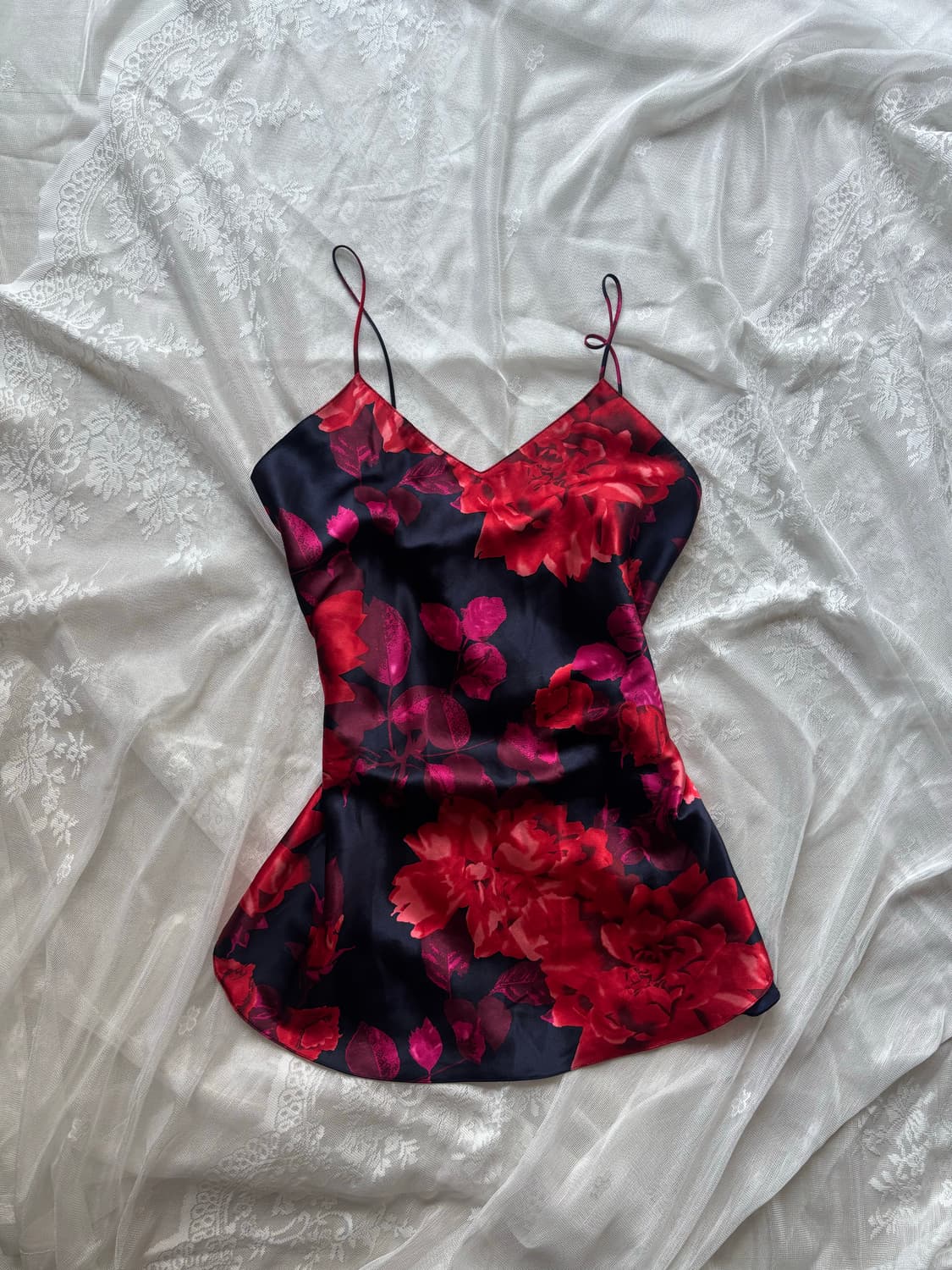 오리엔탈 플로럴 실크 슬립 원피스 상품이미지1