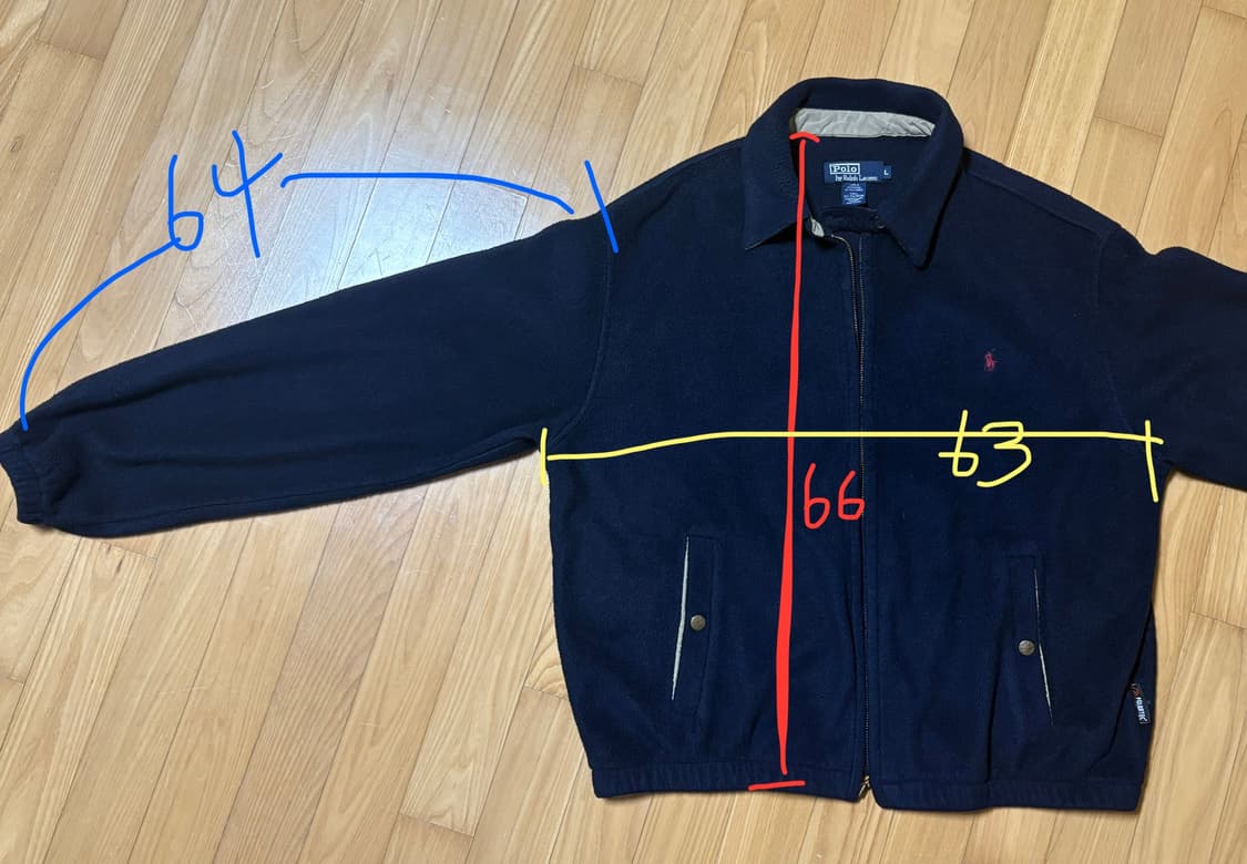 폴로 플리스 집업 자켓 네이비 라지 상품이미지5