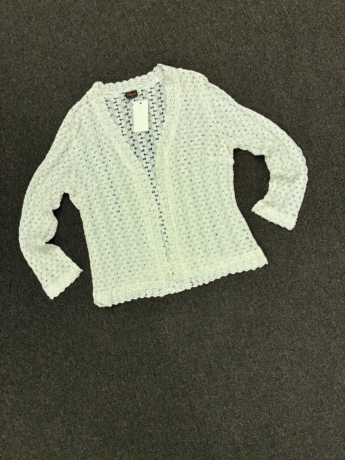 M)Japanese vintage 여성 펀칭 디자인 가디건(이염) 상품이미지1