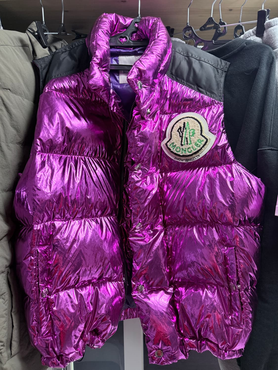몽클레어 그레노블 스노우엔젤 메탈릭 퍼플 패딩베스트 1사이즈 상품이미지1