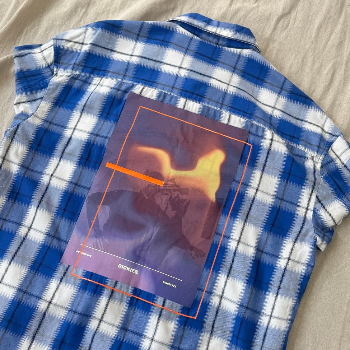디키즈 백프린팅 블루 체크 셔츠 M(105) 상품이미지1