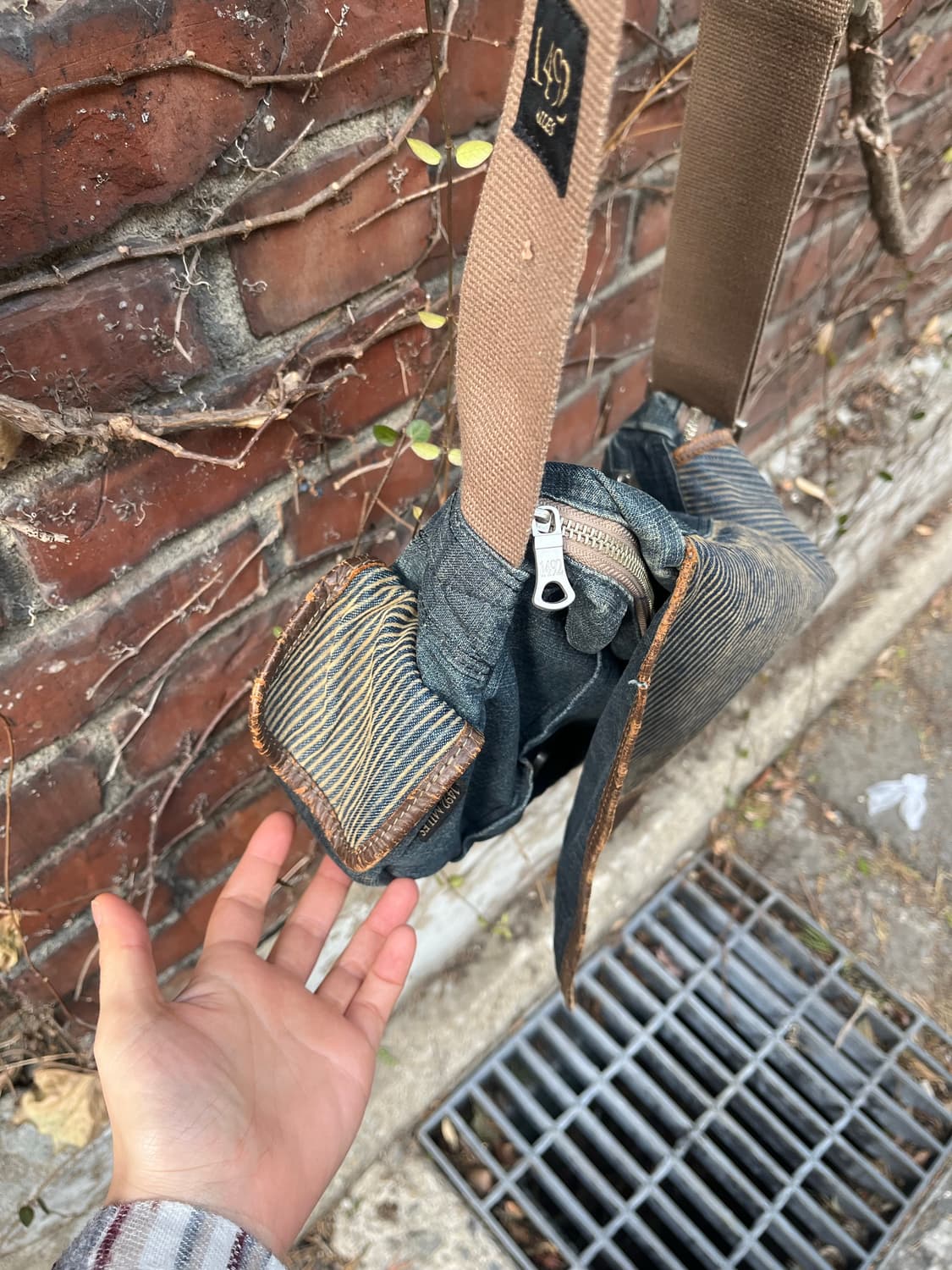 빈티지 데님 메신저 크로스 백 상품이미지4