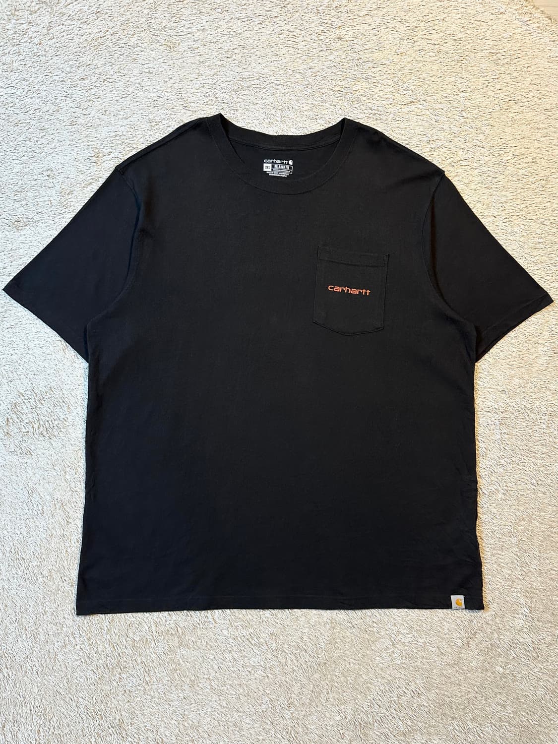 칼하트 CARHARTT 릴렉스핏 빅로고 반팔 티셔츠 블랙 상품이미지2