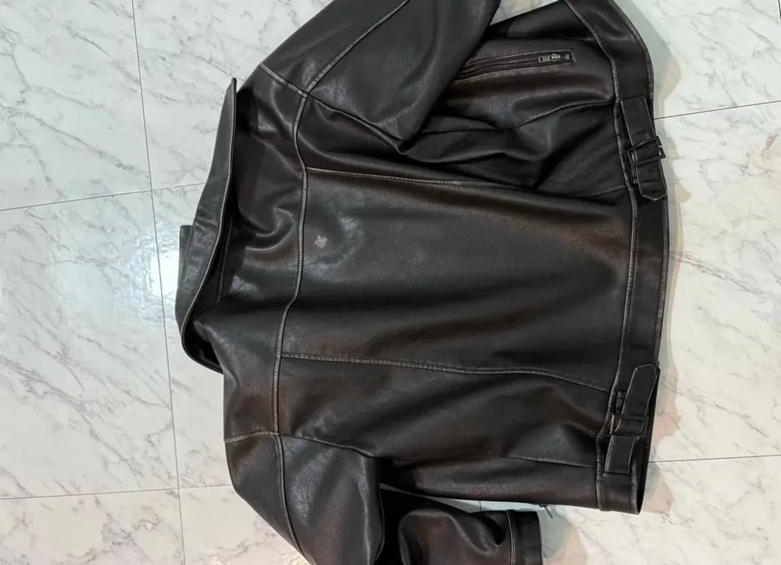 애옹쓰 블랙 레더 블루종 자켓 (안감누빔) 상품이미지9