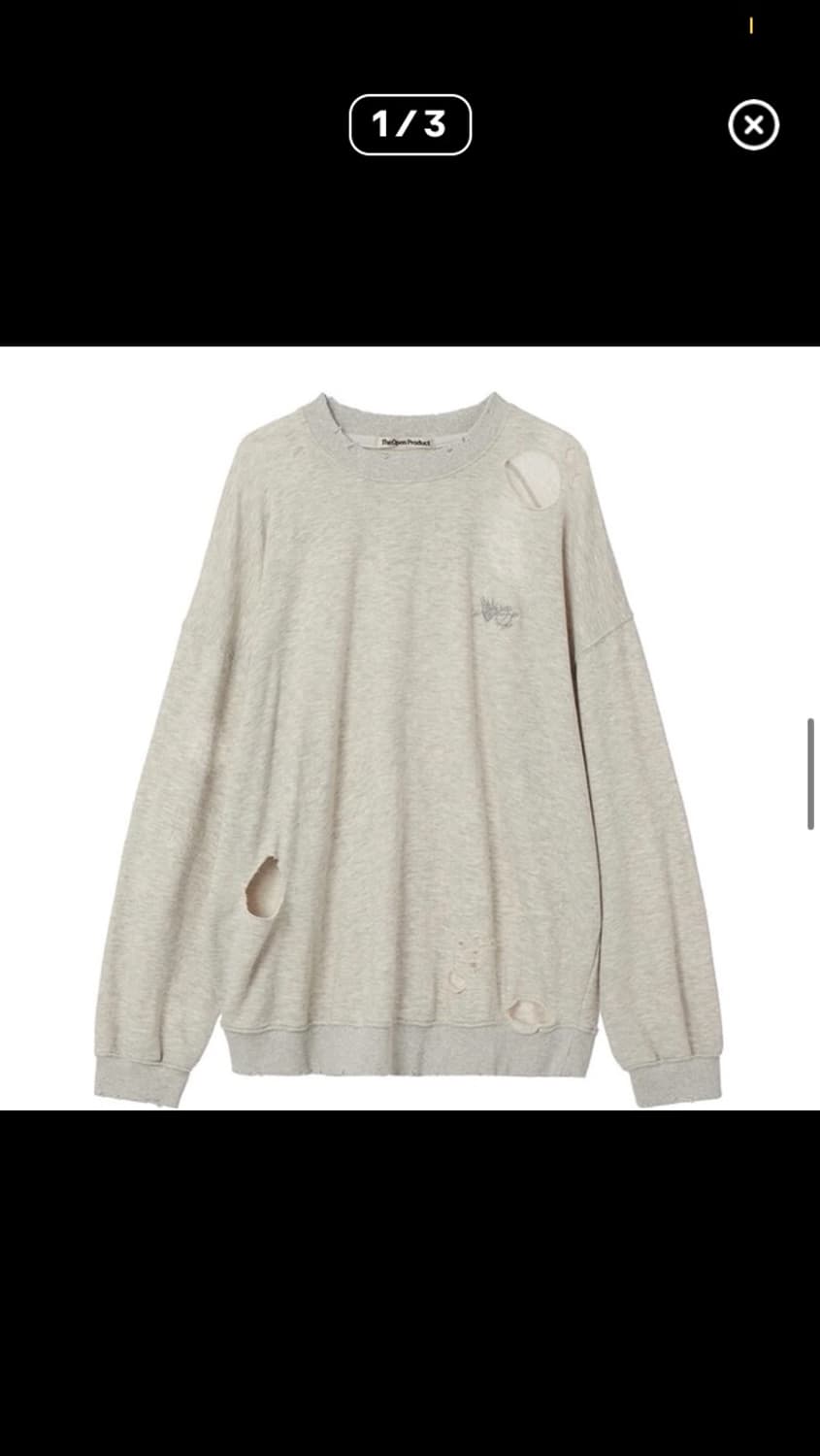 [더오픈프로덕트] 컷아웃 맨투맨 상품이미지1