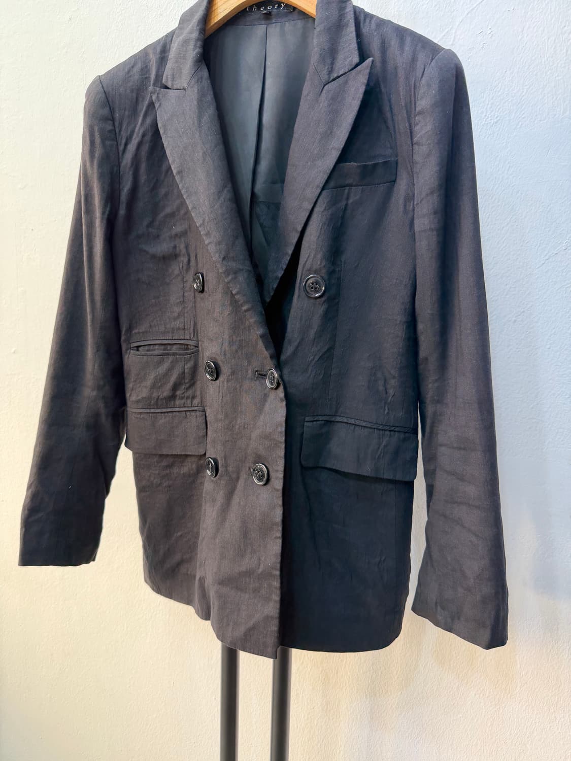 정품) theory 띠어리 블랙 더블 브레스트 자켓 0(55) 상품이미지3