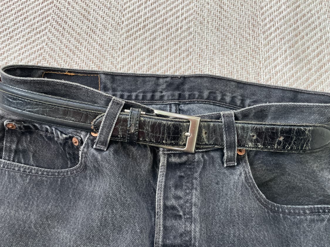 빈티지 실버버클 레더 벨트  상품이미지2