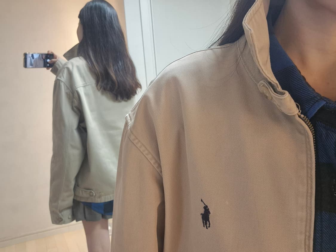  폴로 랄프로렌의 베이지색 코튼 스윙탑 자켓 상품이미지1