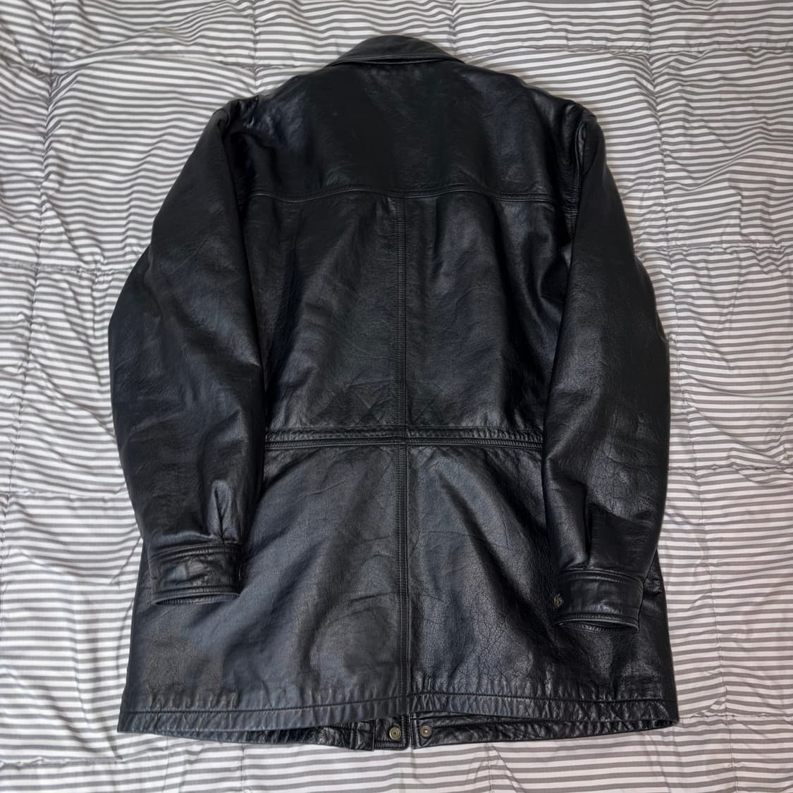빈티지 소가죽 자켓 점퍼 블랙 상품이미지2