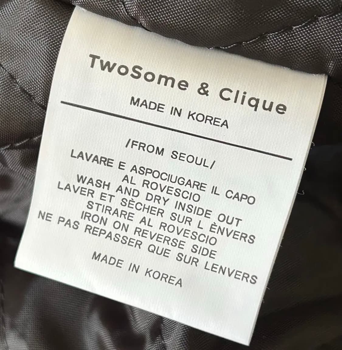 투썸앤클리크 크롭 떡볶이 코트 블랙 검정 상품이미지2
