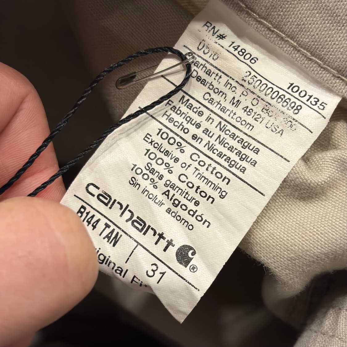 [31] 칼하트 B144 베이지 반바지 워크 팬츠 B763 상품이미지4