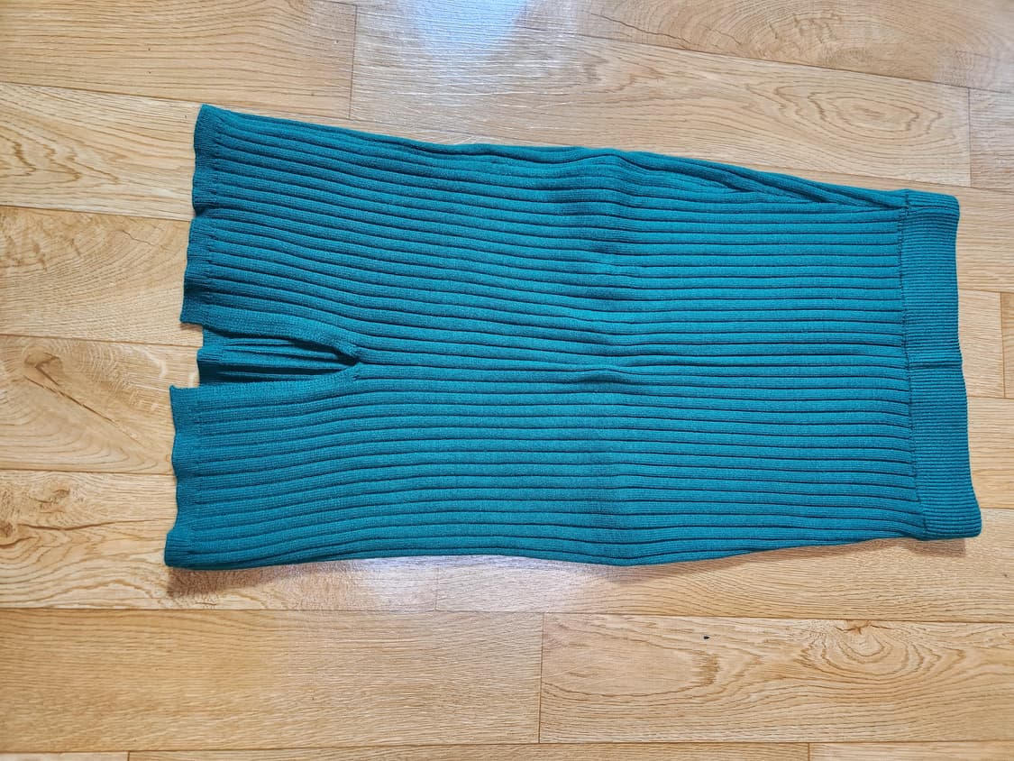 골지 니트 스커트 초록색 상품이미지3