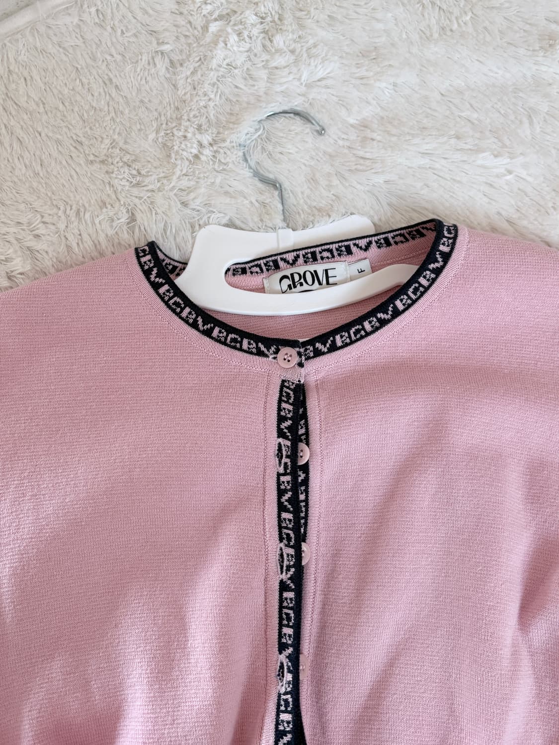  그로브 유니스 크롭 가디건 핑크 상품이미지4