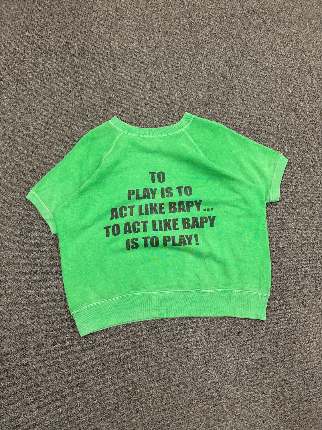 OS)베이프 베이피 빈티지 마일로 프린팅 여성 크롭 반팔 스웻셔츠 상품이미지4