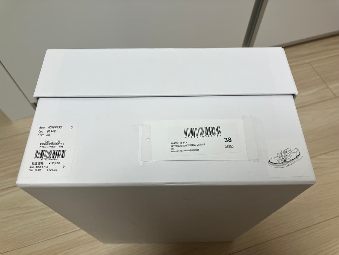 메종 미하라 야스히로 피터슨 VL OG솔 캔버스 로우탑스니커즈 블랙 38 상품이미지10