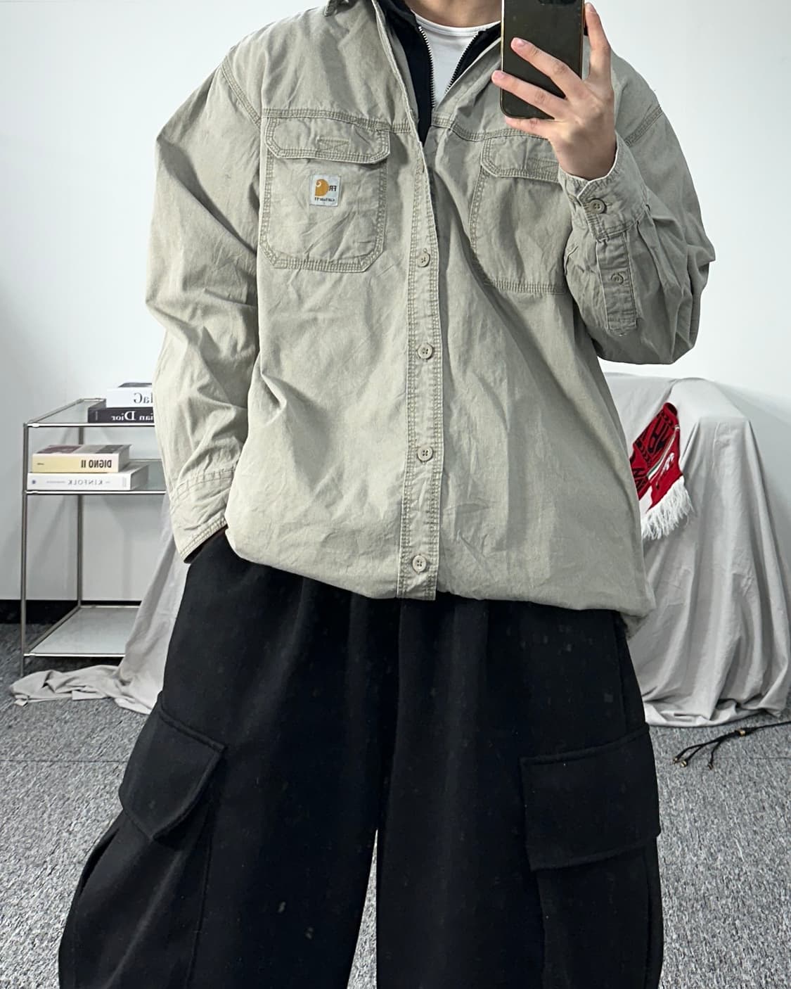 칼하트 FR 베이지 워크 셔츠 L 상품이미지3