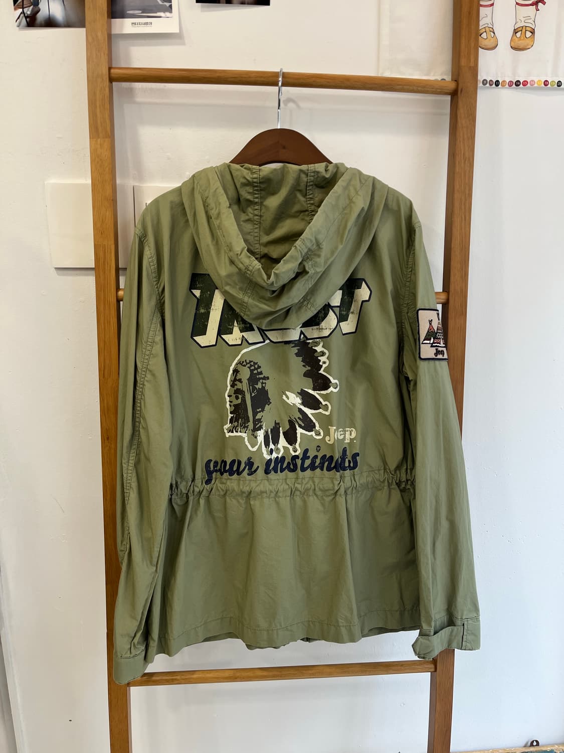 지프 아웃도어 와펜 후드 야상 자켓 상품이미지3