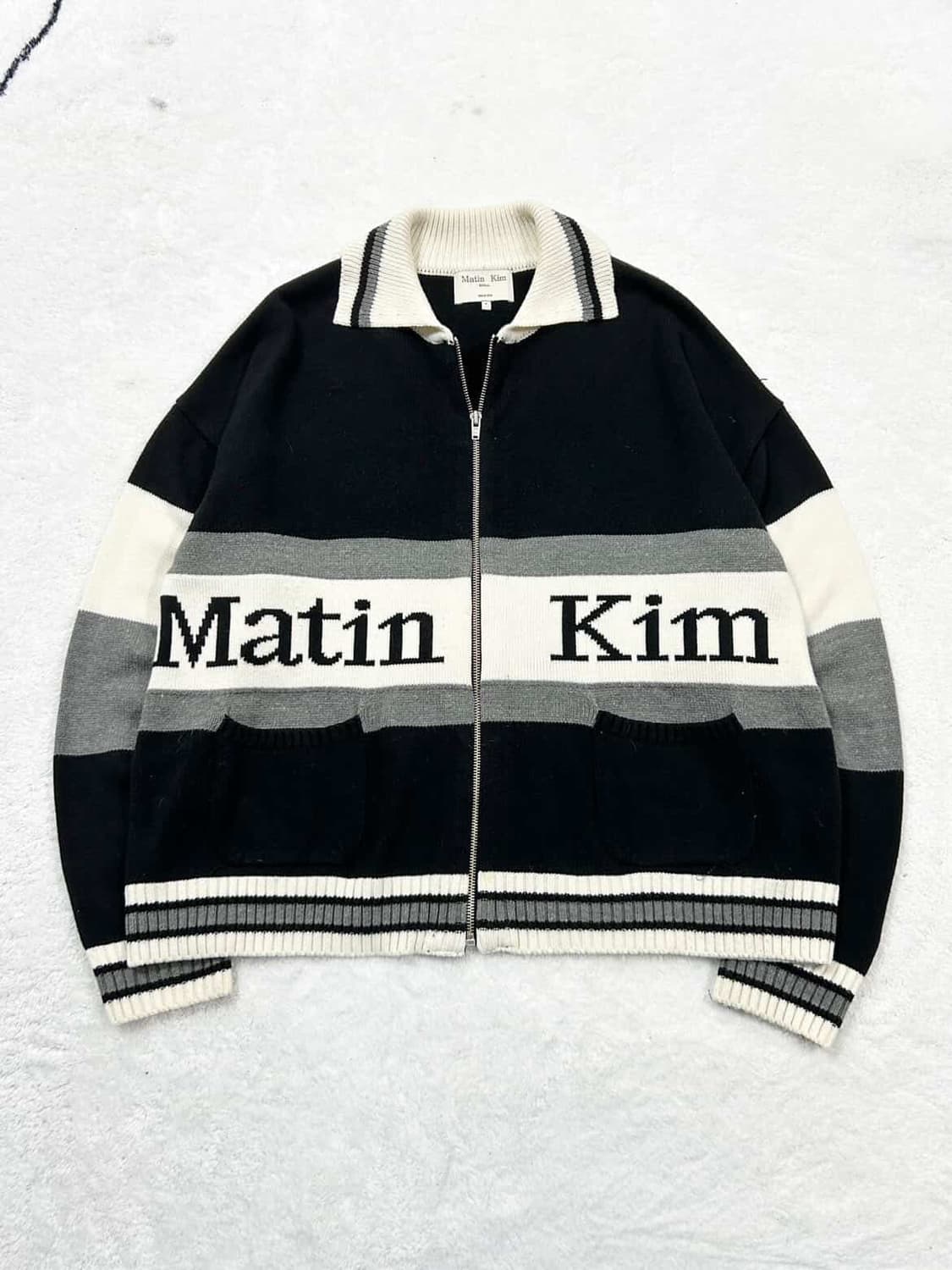 마뗑킴 빅로고 카라넥 니트집업 상품이미지5