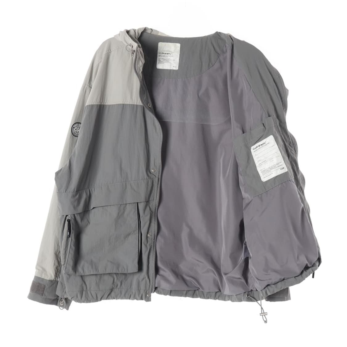 코드그라피 테크니컬 유틸리티 후드 윈드브레이커 그레이 M 상품이미지2