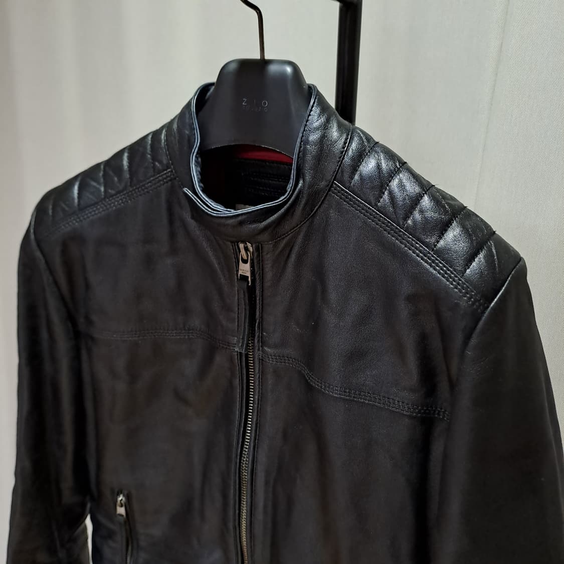 (택포) 캘빈클라인 스탠카라 레이서 양가죽 자켓 M B591 상품이미지3