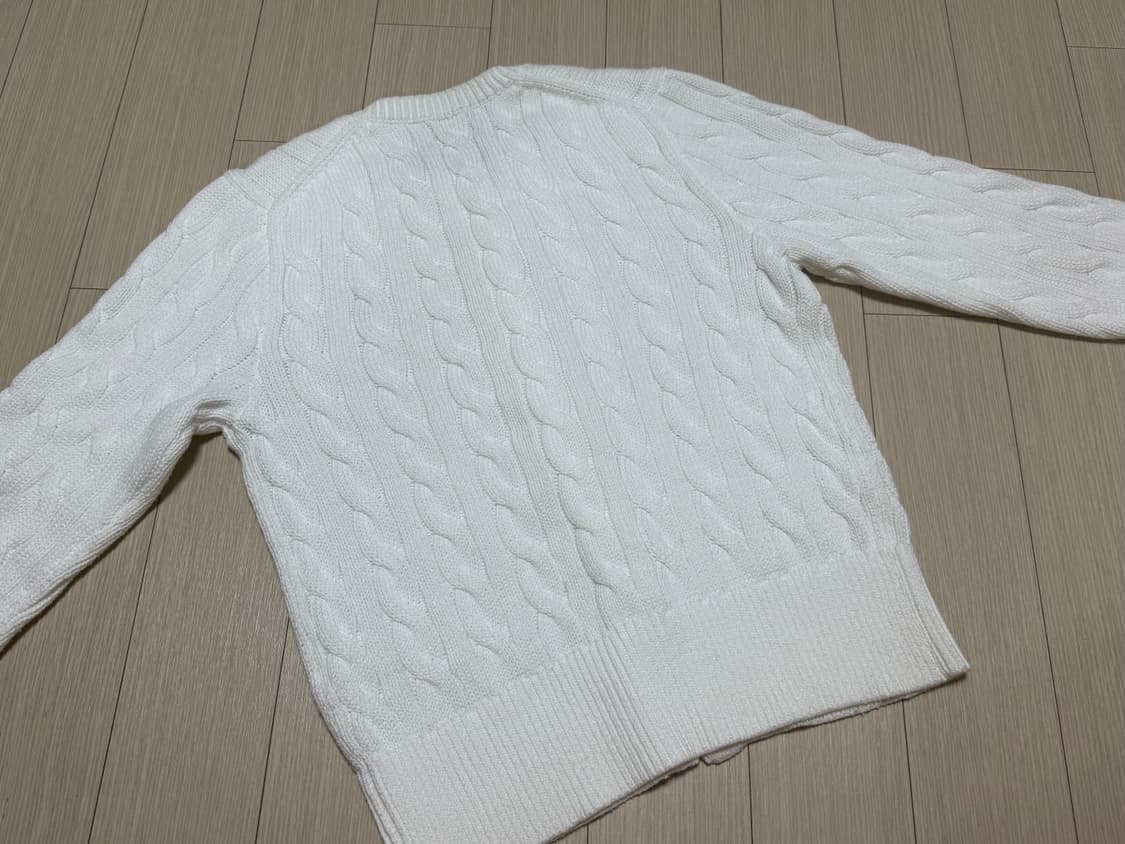 폴로 케이블 니트 코튼 크루넥 카디건 케이블 가디건 상품이미지4