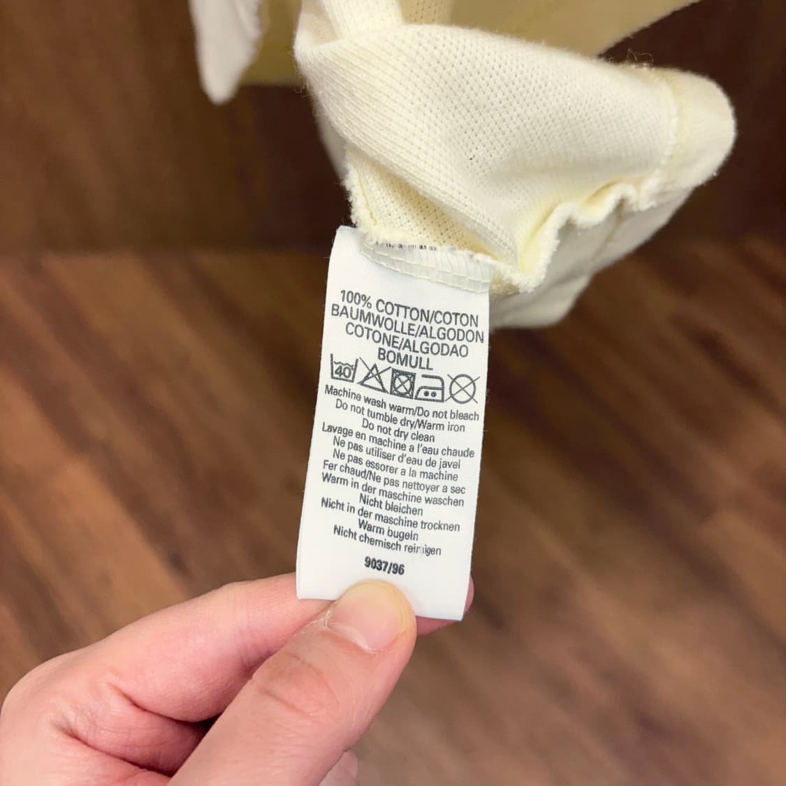 버버리 코튼 PK 긴팔 티셔츠 로고 자수 체크 배색 안감 디테일 아이보리 상품이미지8