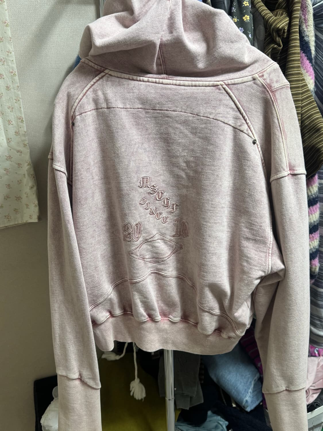 미스치프 벌룬 후드 워시드 핑크 브라운 (M) 상품이미지3