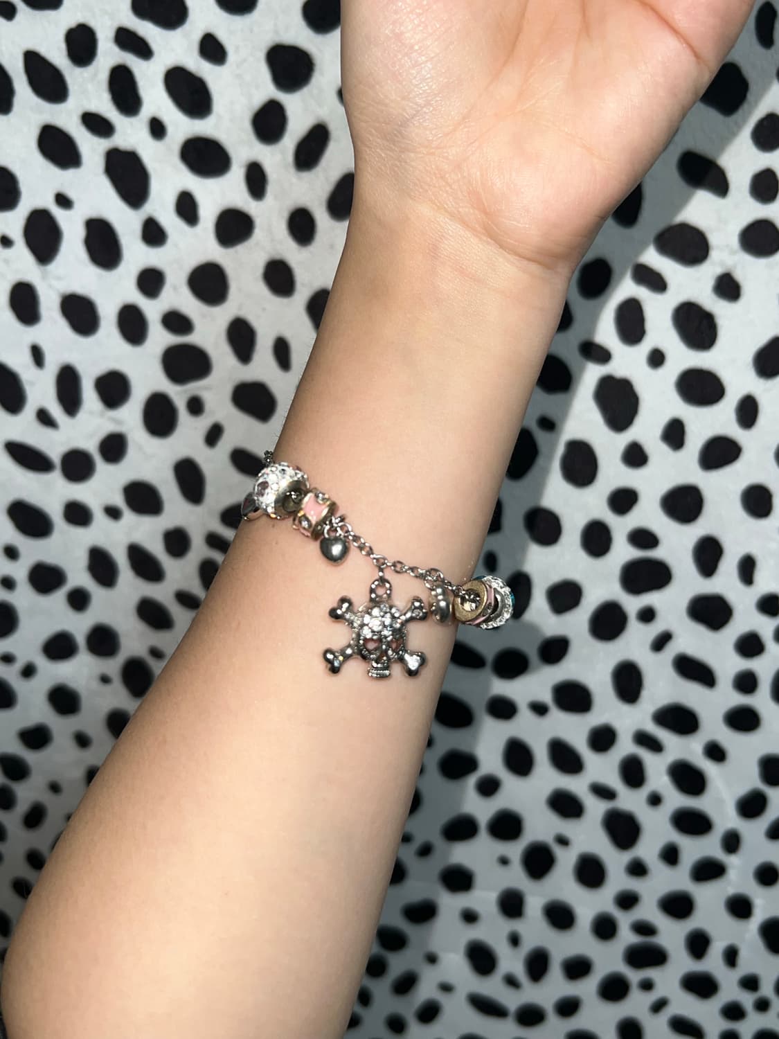 갸루 펑크 y2k 빈티지 체인 볼드 큐빅 챰 팔찌 상품이미지2