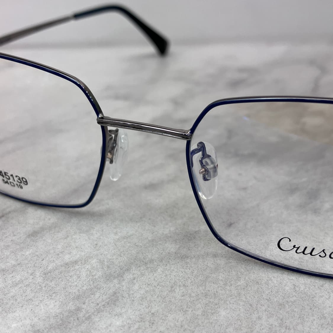 C94 크루세이드 Crusade 네이비 실버 스퀘어 메탈 안경 45139 상품이미지5