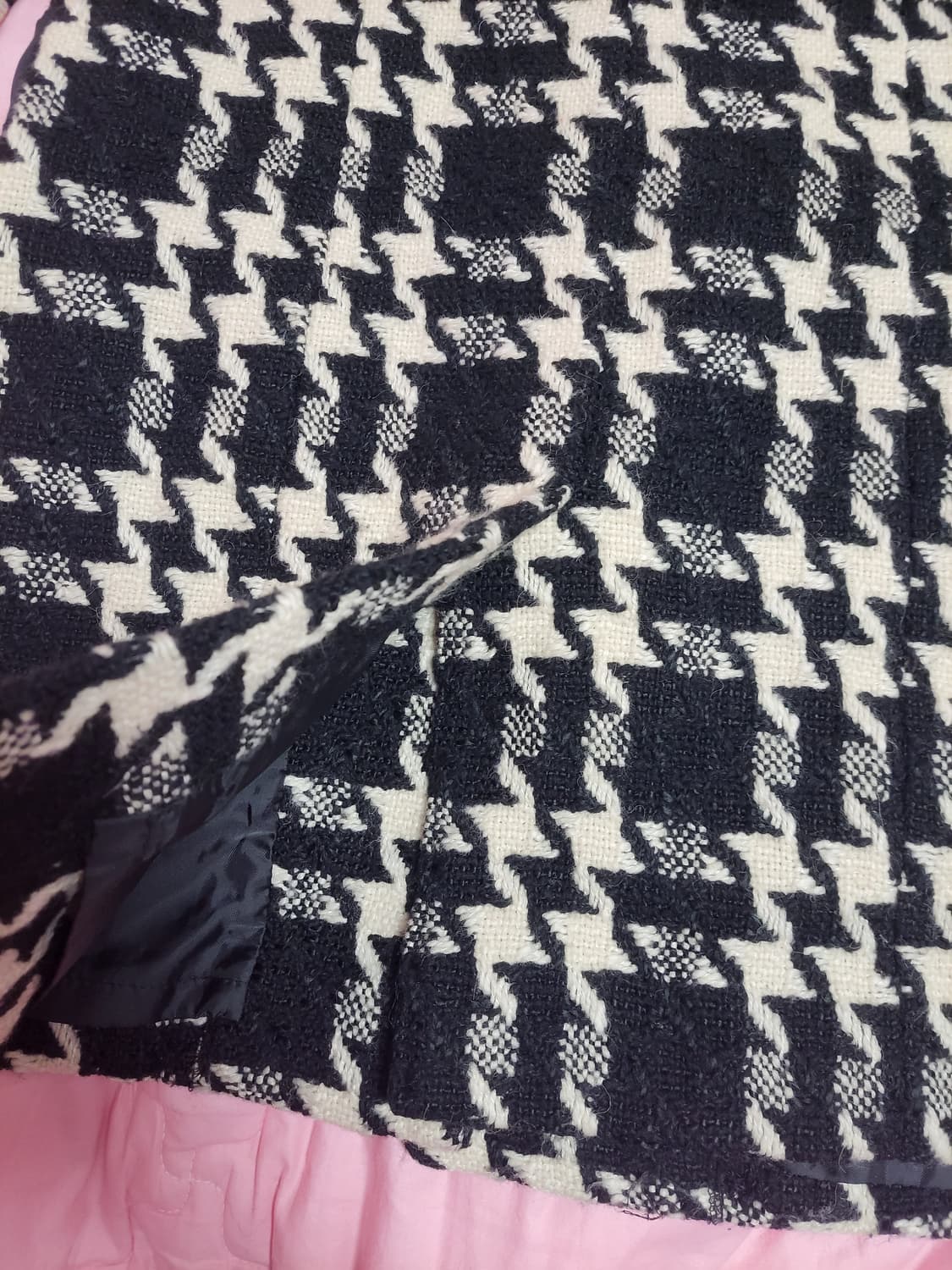 급처상태좋음!온앤온 샤넬,디올느낌 하운드투스체크 리본트위드코트 레니본st 상품이미지7