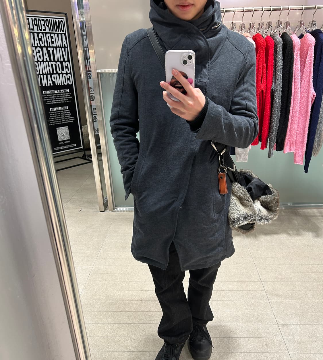 슈리셀 하이넥 드레이프 코트 상품이미지1