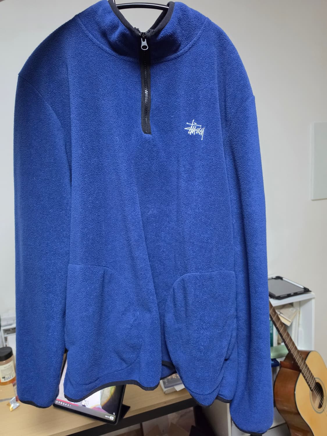 스투시 블루 플리스 하프집업 XL 상품이미지1