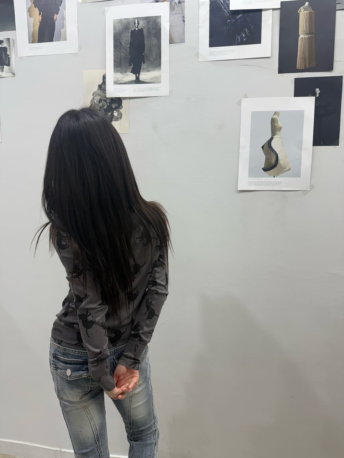 히스테릭 글래머 고양이 패턴 가디건 상품이미지2