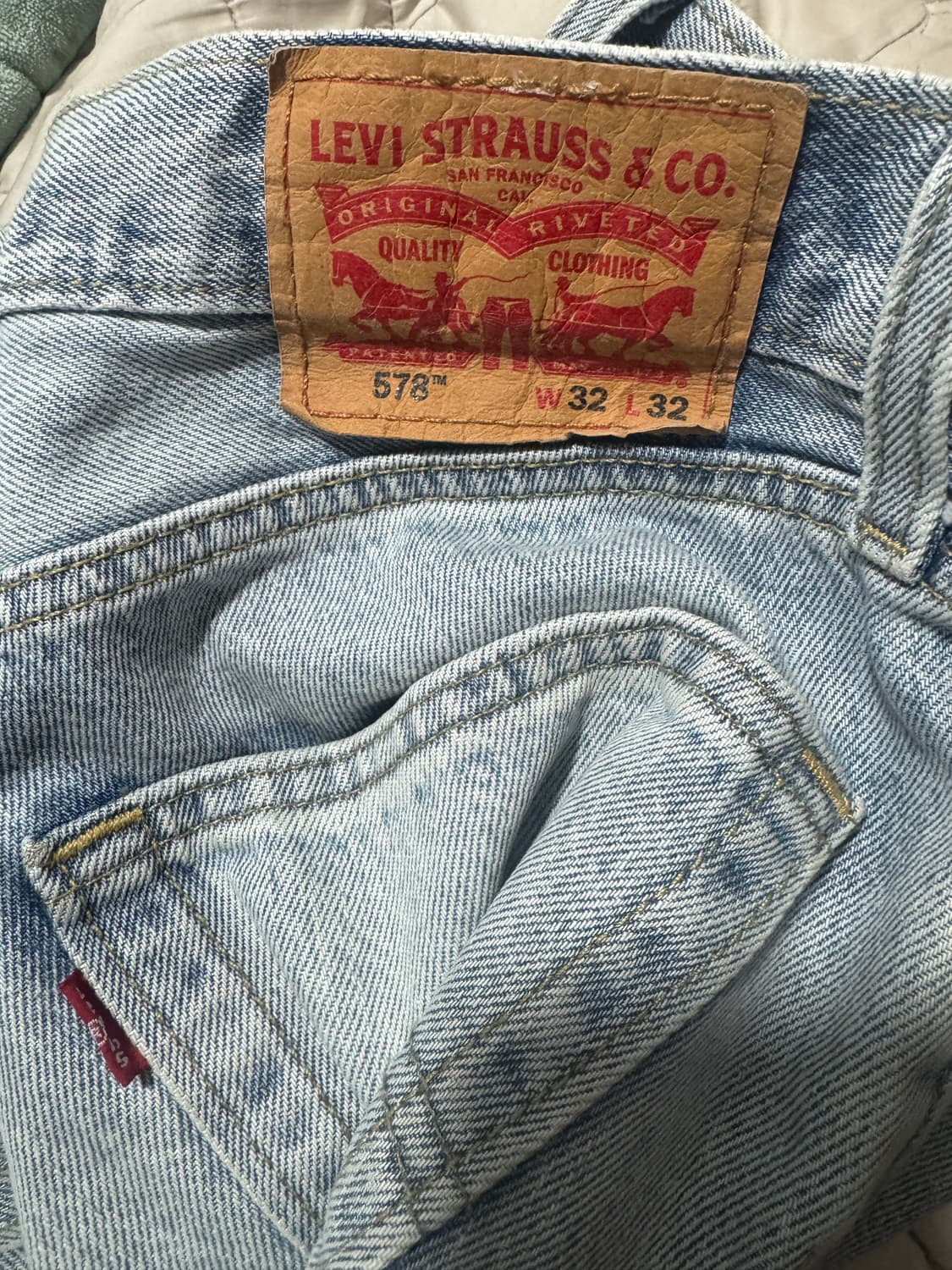 [32] 리바이스 levis 578 배기 팬츠 연청 상품이미지2