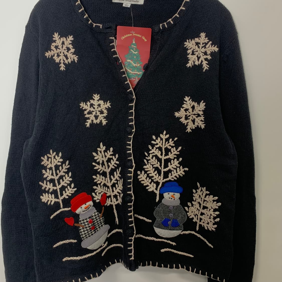 새상품 Japanese vintage 자수 블랙 니트 가디건 상품이미지4