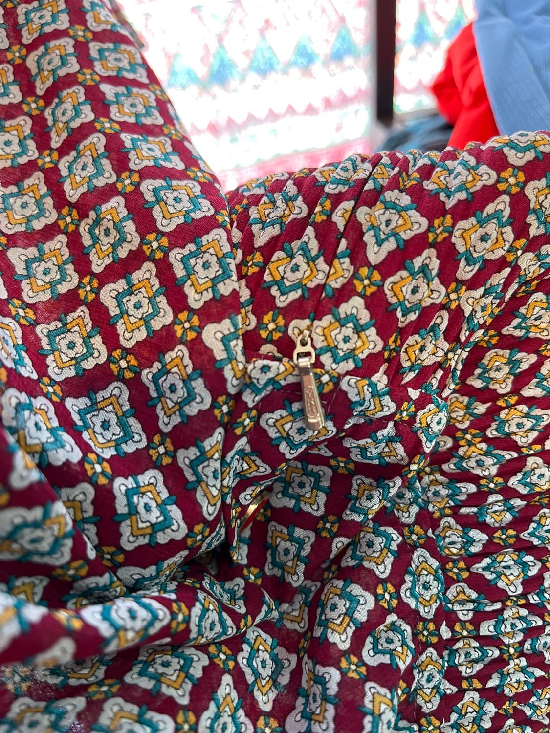 Vintage Japanese burgandy pattern dress 상품이미지5