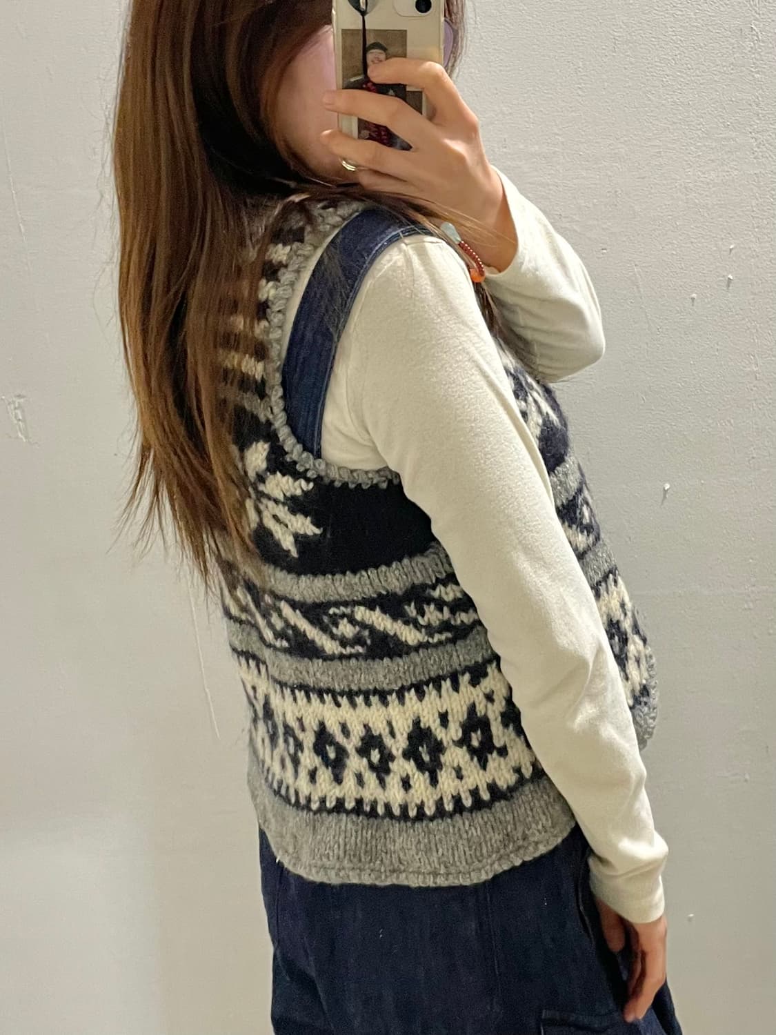 BEAMS nordic pettern knit vest 상품이미지2